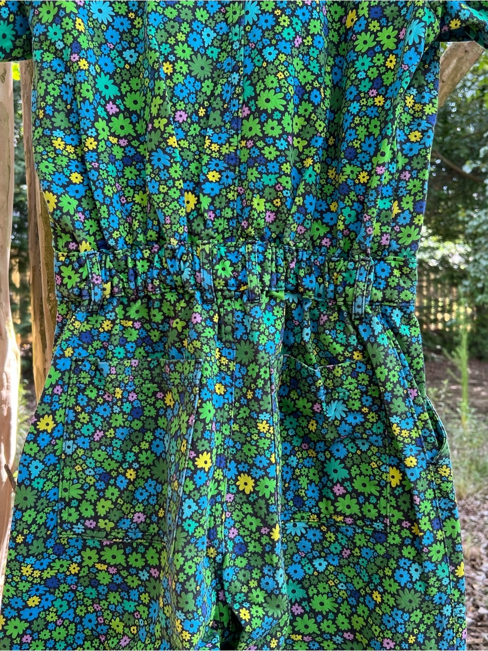 Big Bud Press Moss Blossom Short Sleeve Jumpsuit Size M - Picture 8 of 8